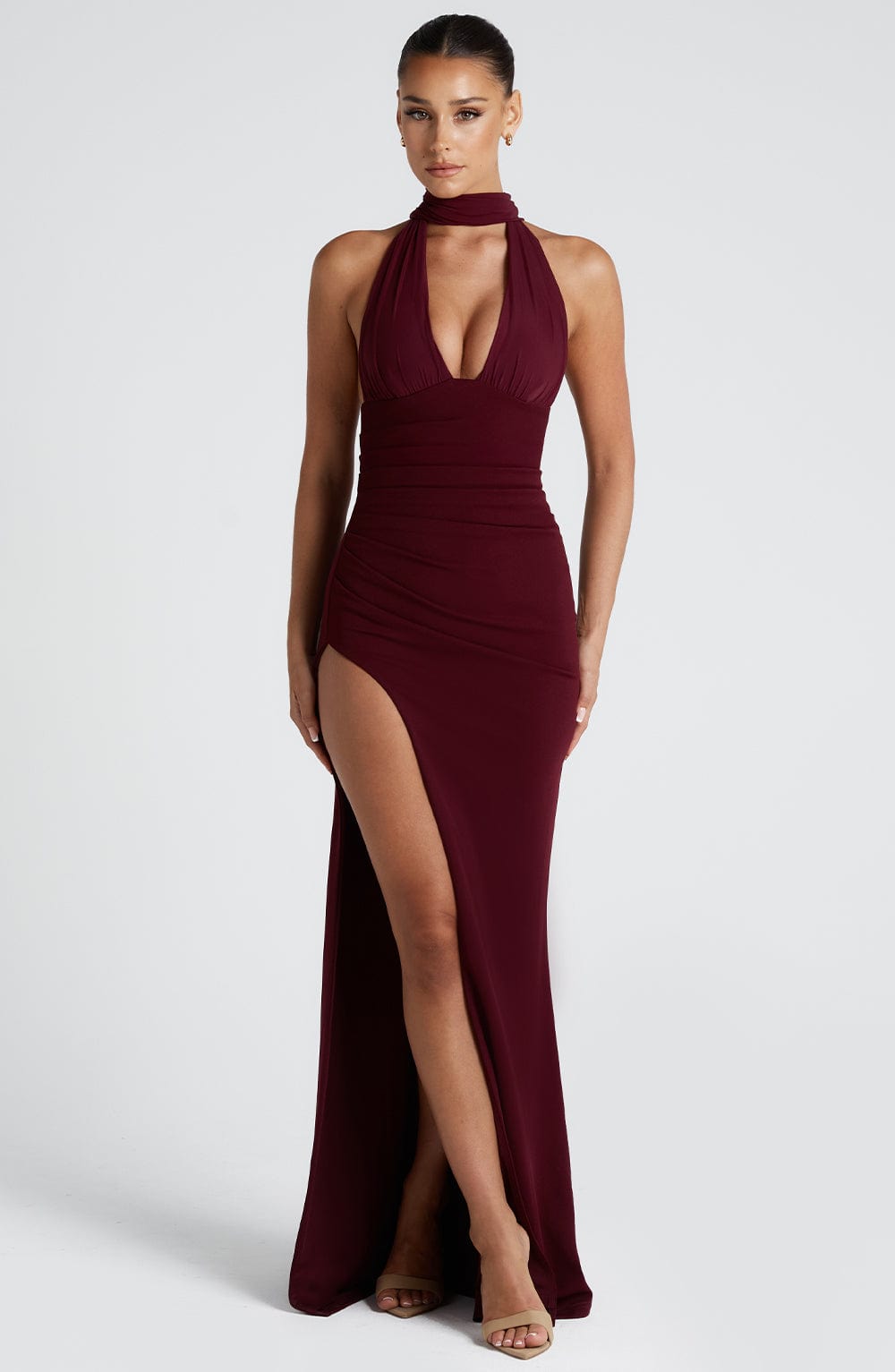 Robe longue Paulina - Laque cerise