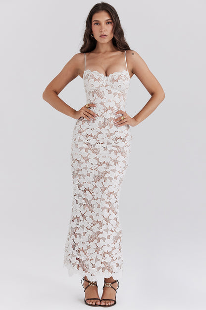 Apolline Robe Longue — Ivoire