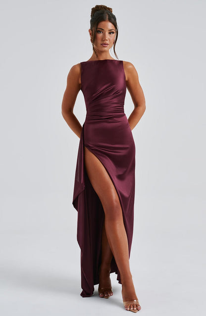 Robe longue Peggy - Laque cerise