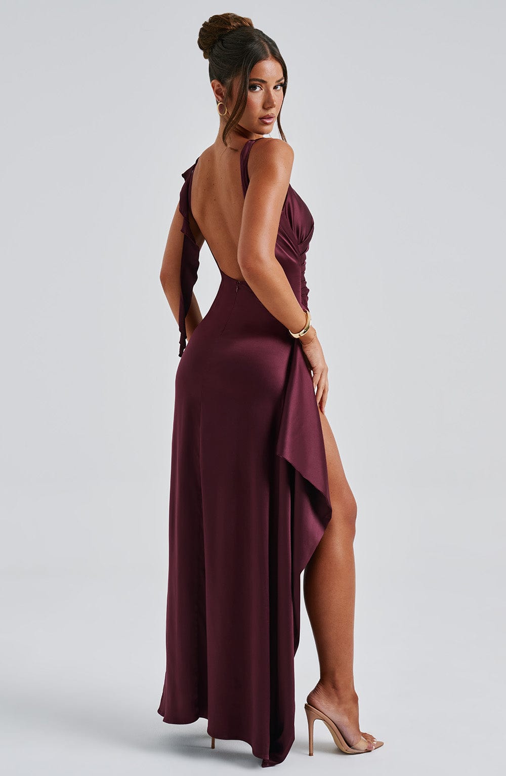 Robe longue Peggy - Laque cerise