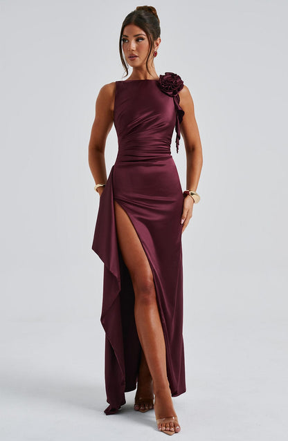 Robe longue Peggy - Laque cerise