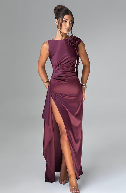 Robe longue Peggy - Laque cerise