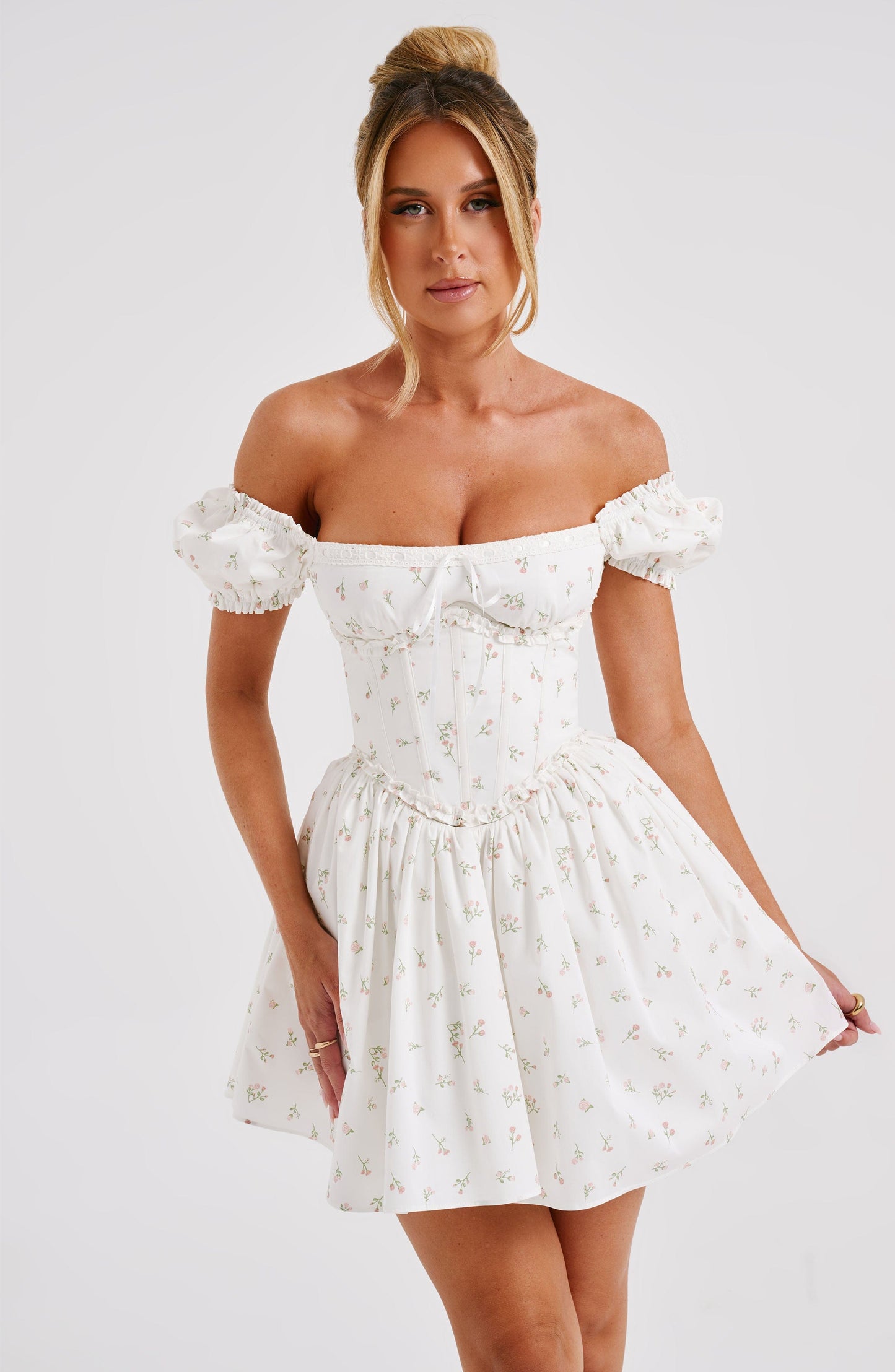 Robe courte Pénélope - Imprimé floral blush