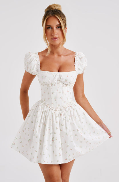 Robe courte Pénélope - Imprimé floral blush