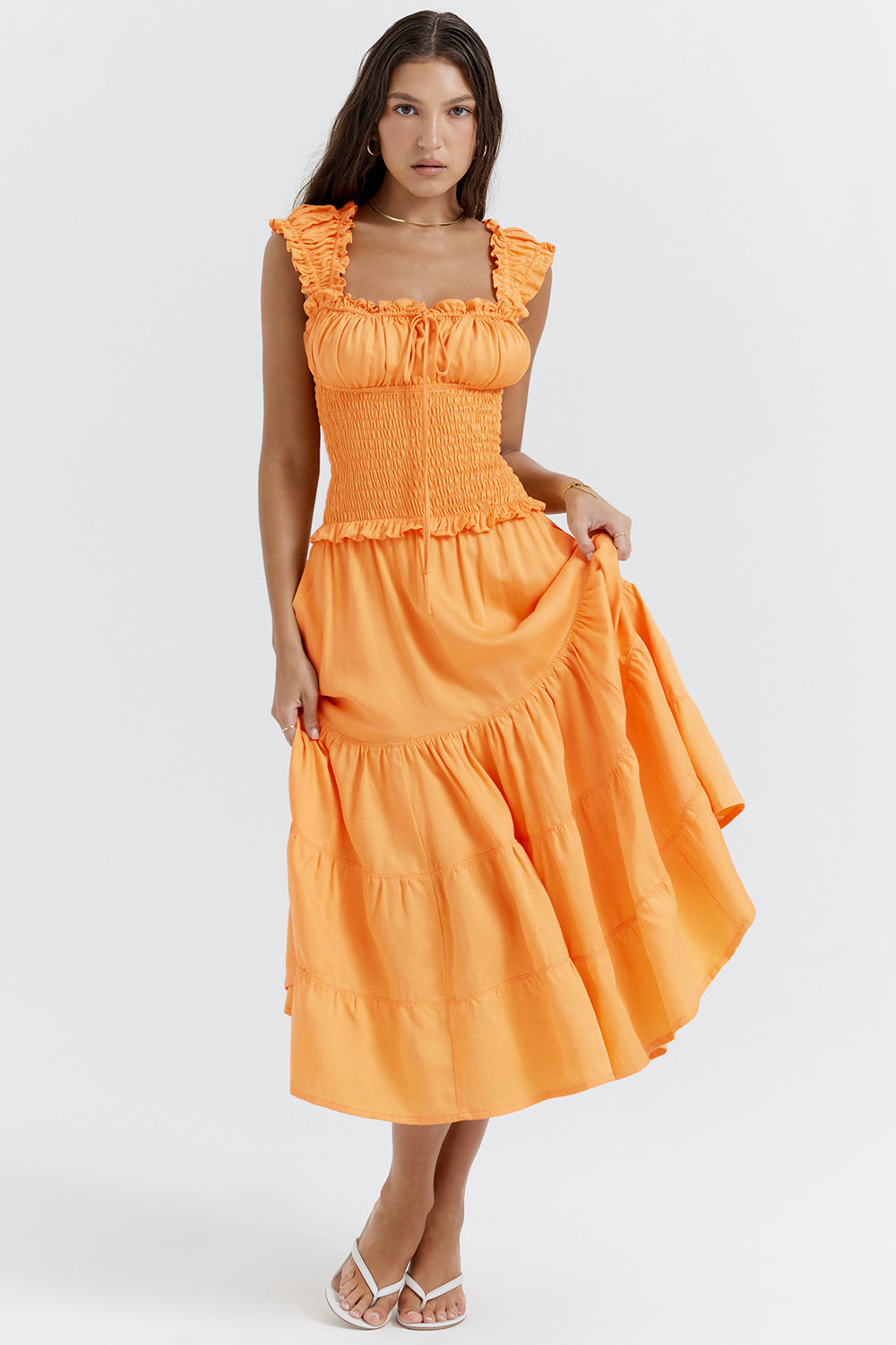 Garance Robe Mi-Longue Orange