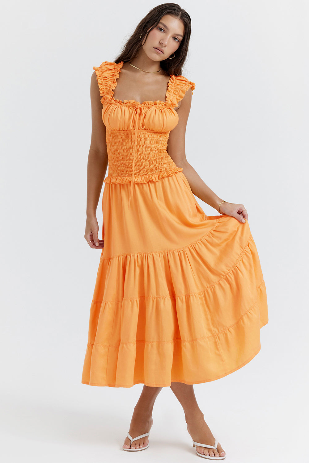 Garance Robe Mi-Longue Orange