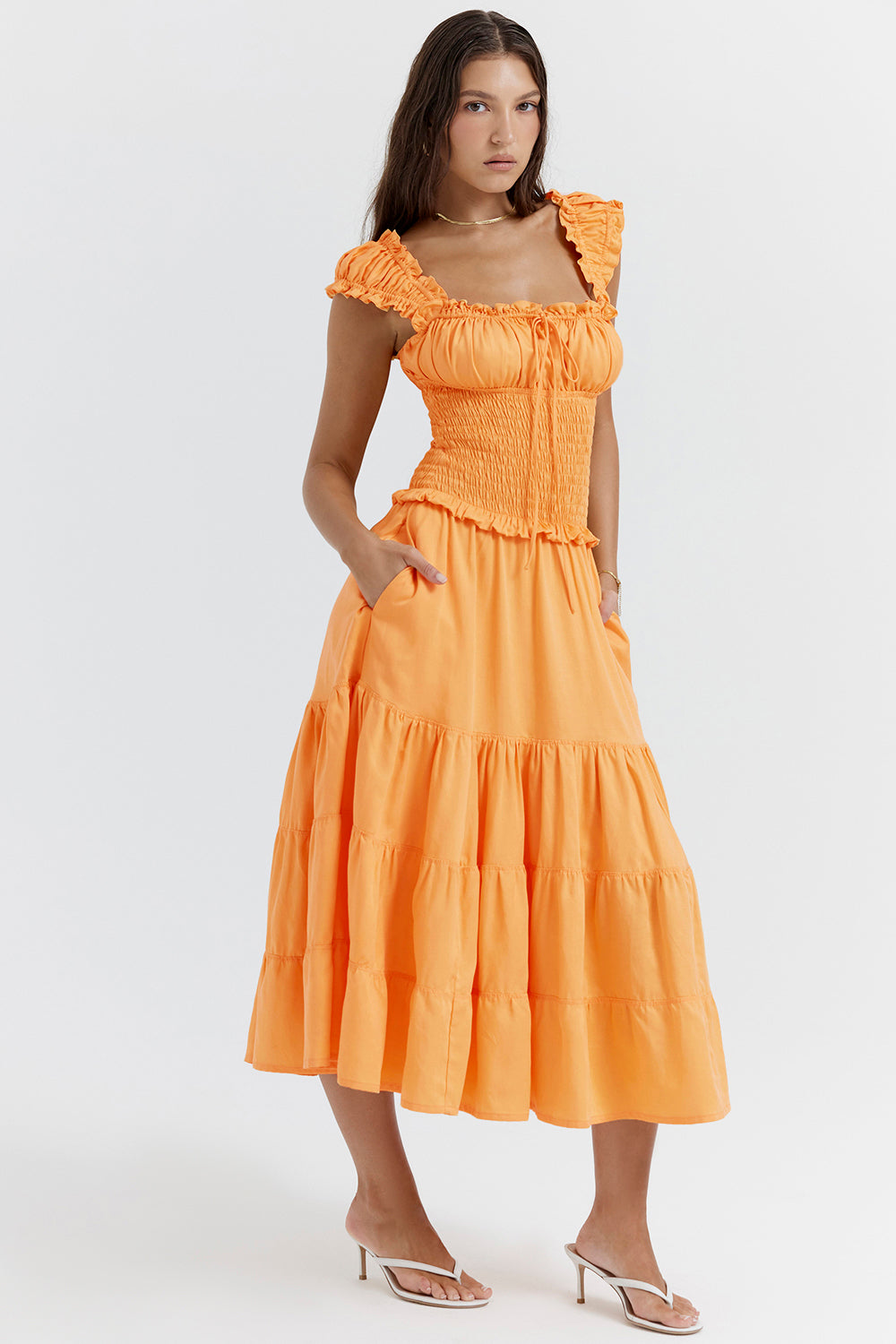 Garance Robe Mi-Longue Orange