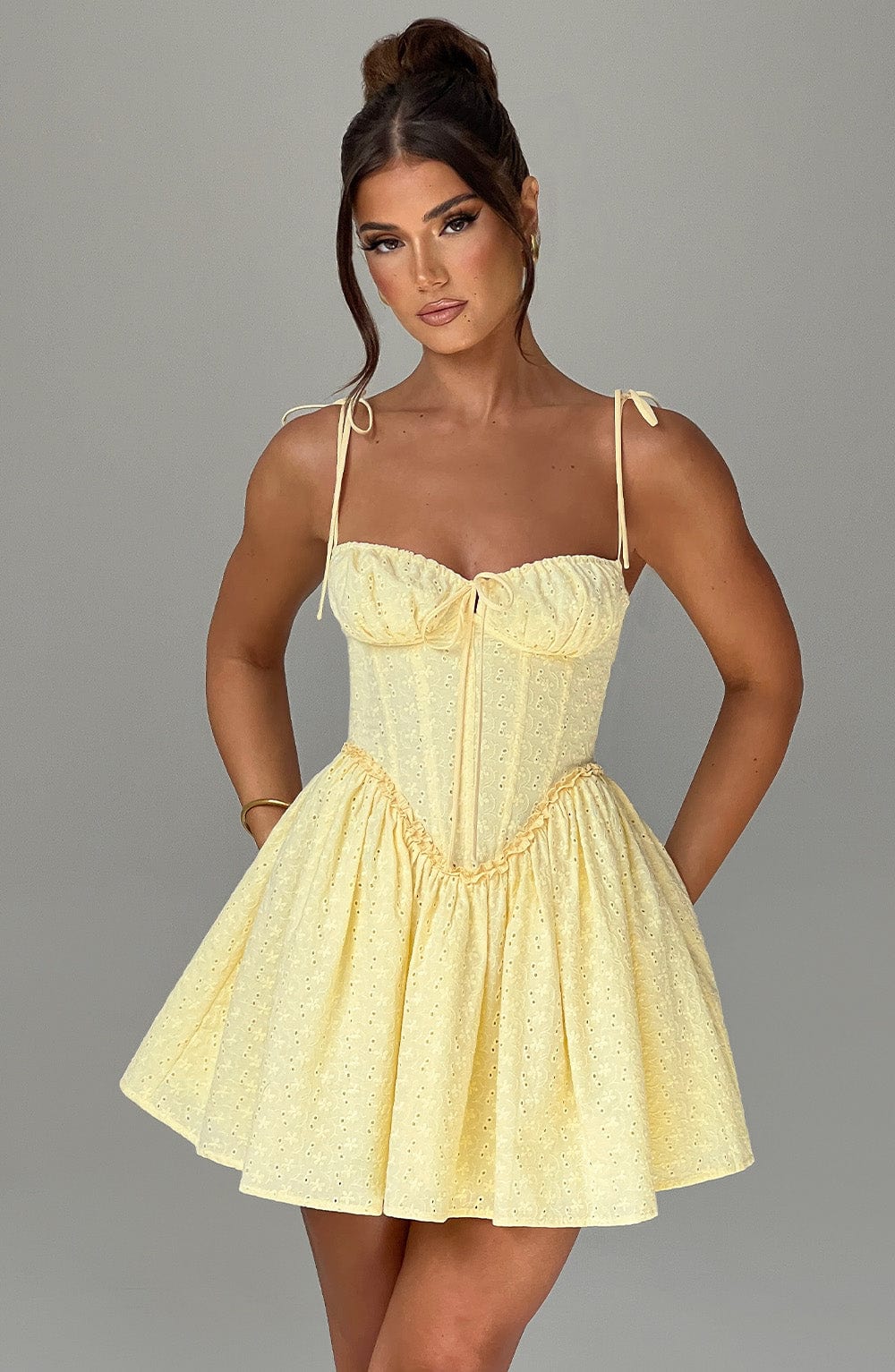 Robe courte Phoebe - Citron