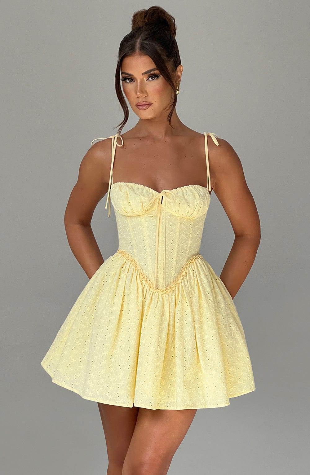 Robe courte Phoebe - Citron