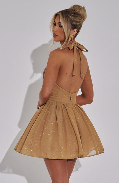 Pippa Mini Dress - Gold Sparkle