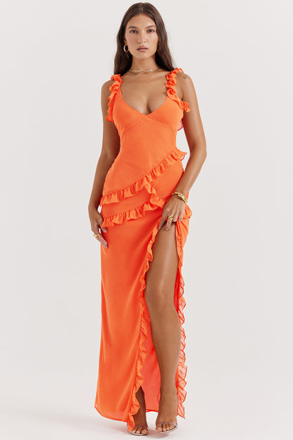 Maëva Robe Longue Orange
