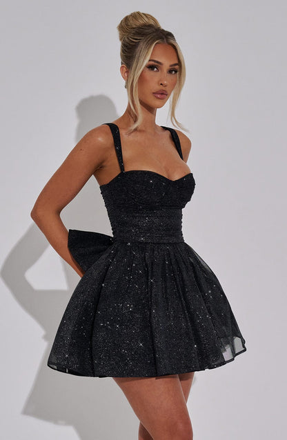 Polly Mini Dress - Black Sparkle