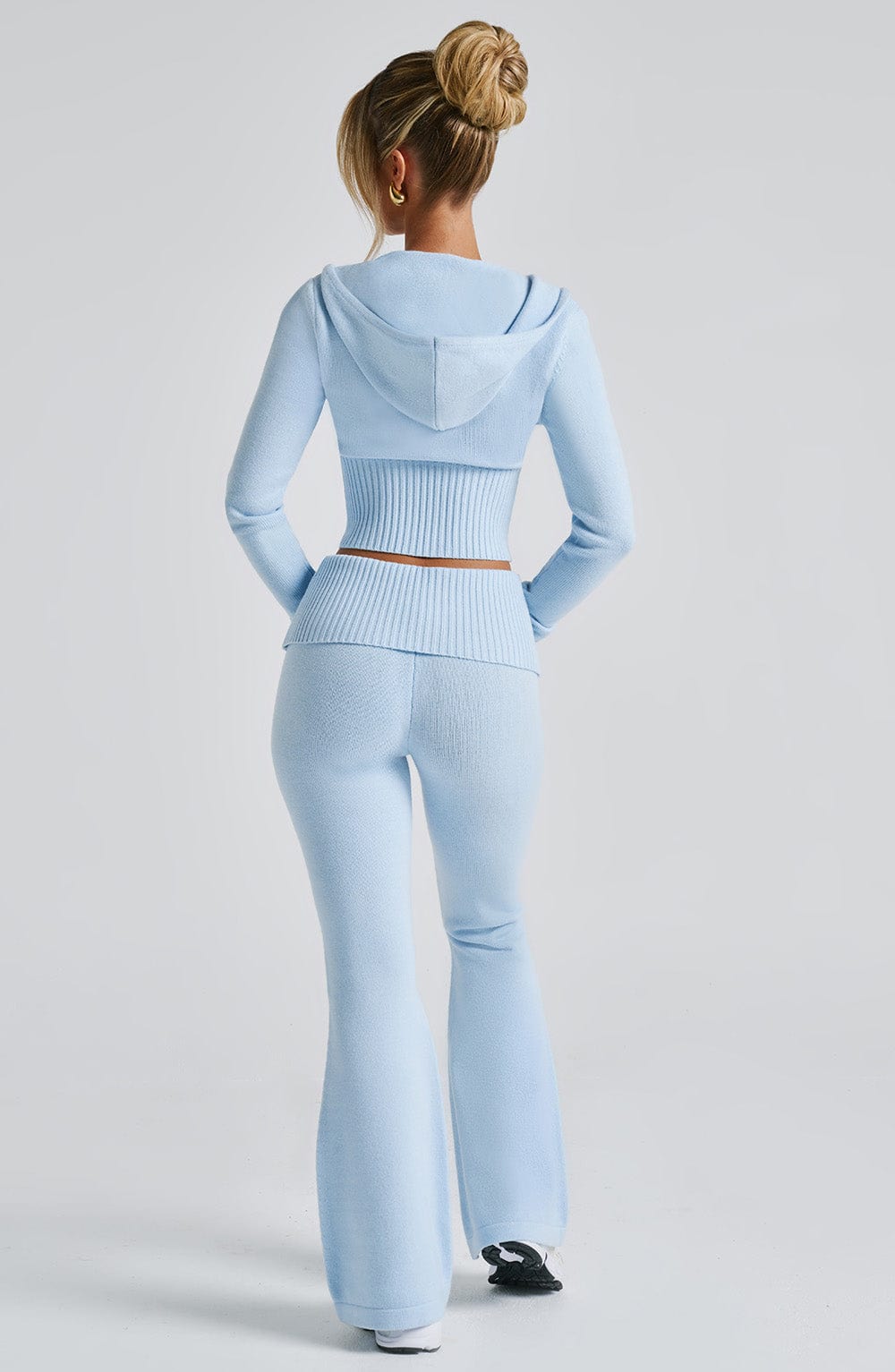 Portia Knit Hoodie - Baby Blue