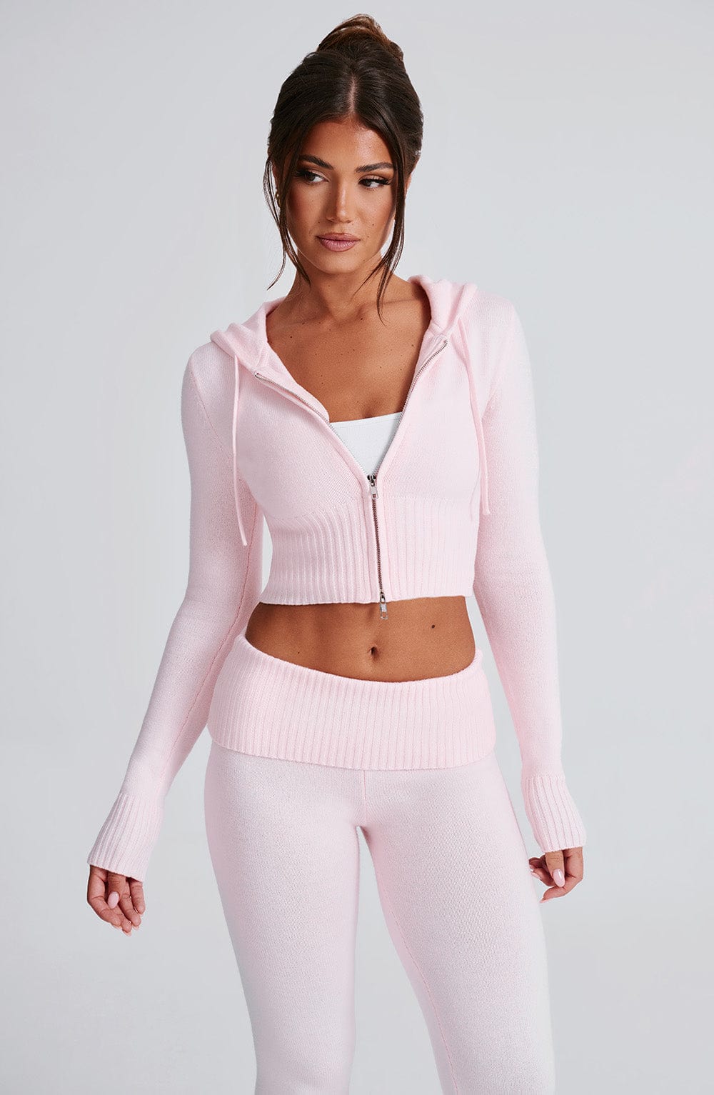 Portia Knit Hoodie - Pink