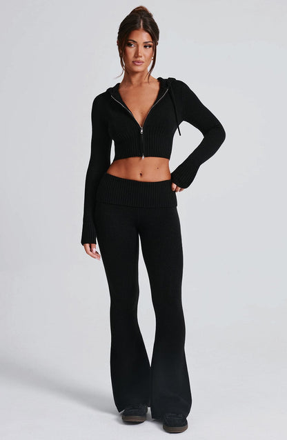 Pantalon en tricot Portia - Noir