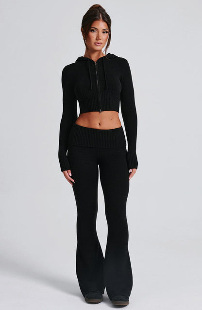 Pantalon en tricot Portia - Noir