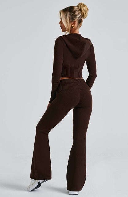 Pantalon en tricot Portia - Chocolat