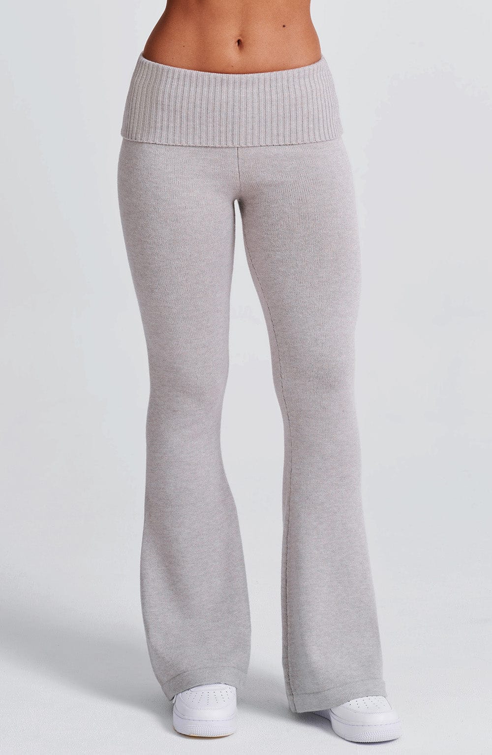 Pantalon en tricot Portia - Gris clair chiné