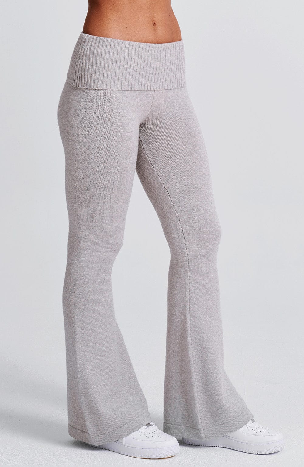 Pantalon en tricot Portia - Gris clair chiné