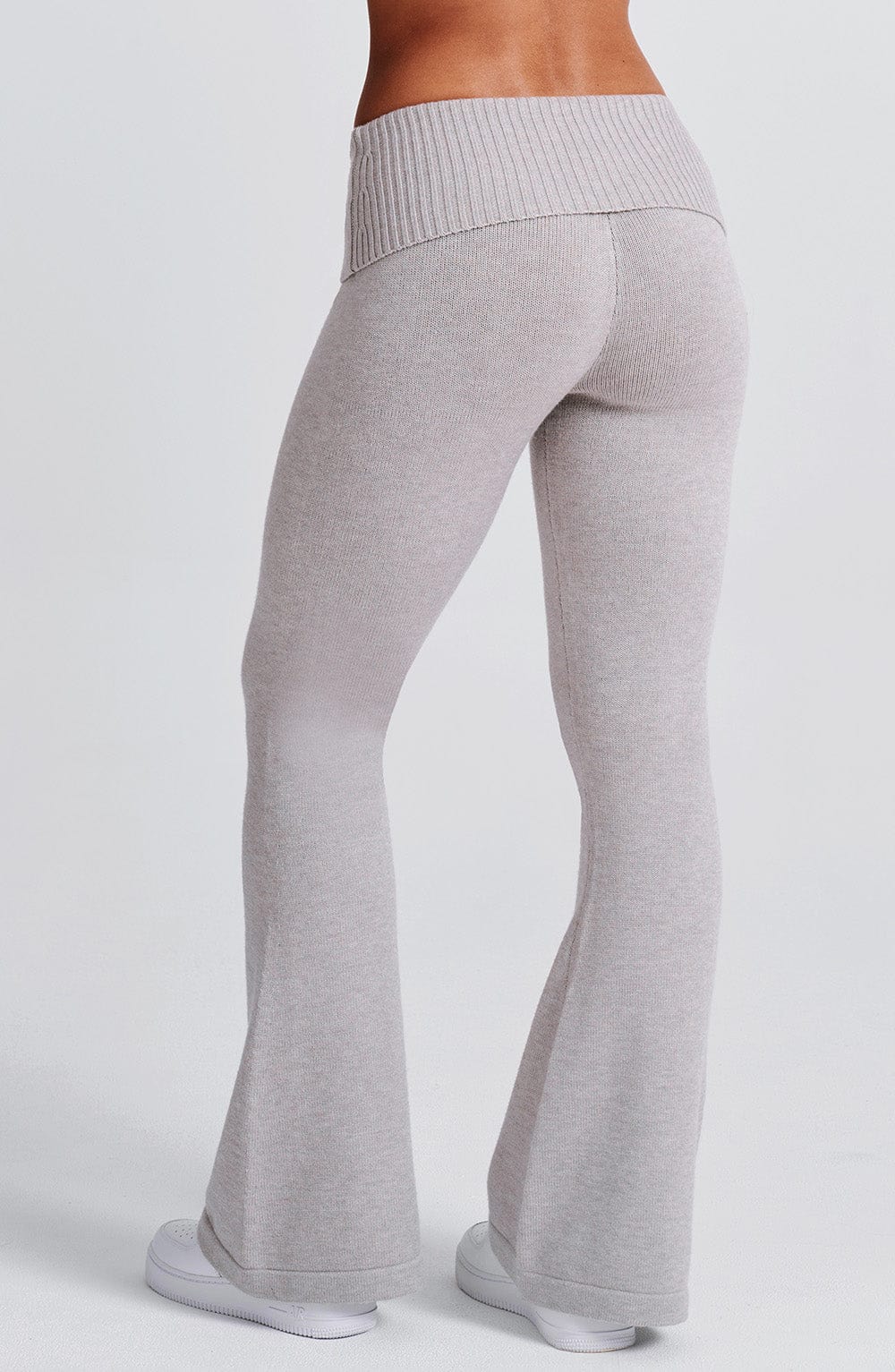 Pantalon en tricot Portia - Gris clair chiné