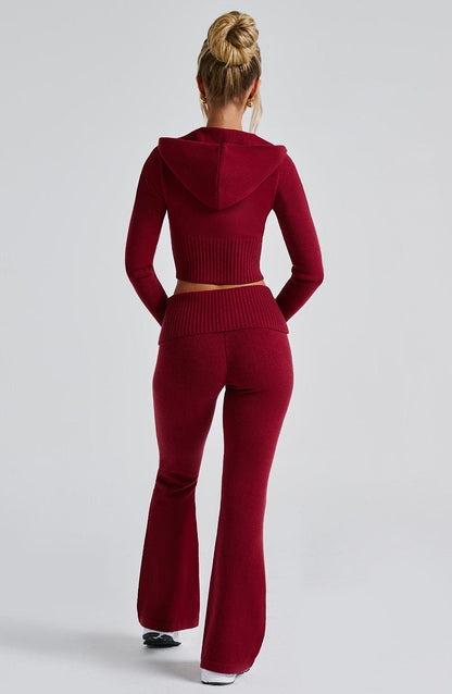 Pantalon en tricot Portia - Rouge