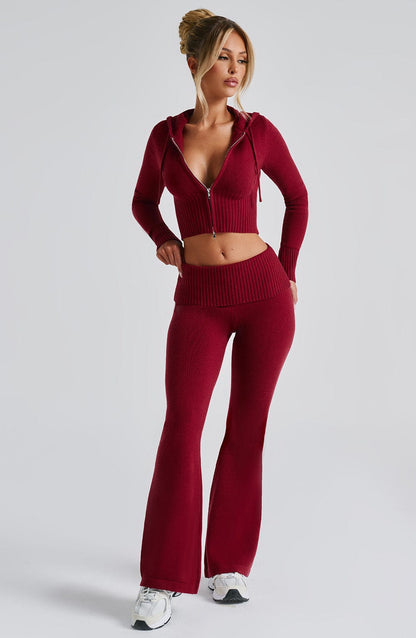 Pantalon en tricot Portia - Rouge