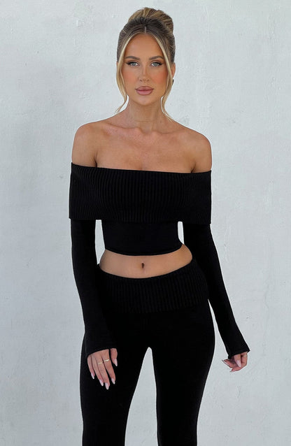 Portia Knit Top - Black