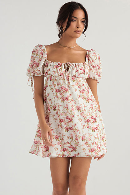 Héloïse Robe Courte Rose Imprimé