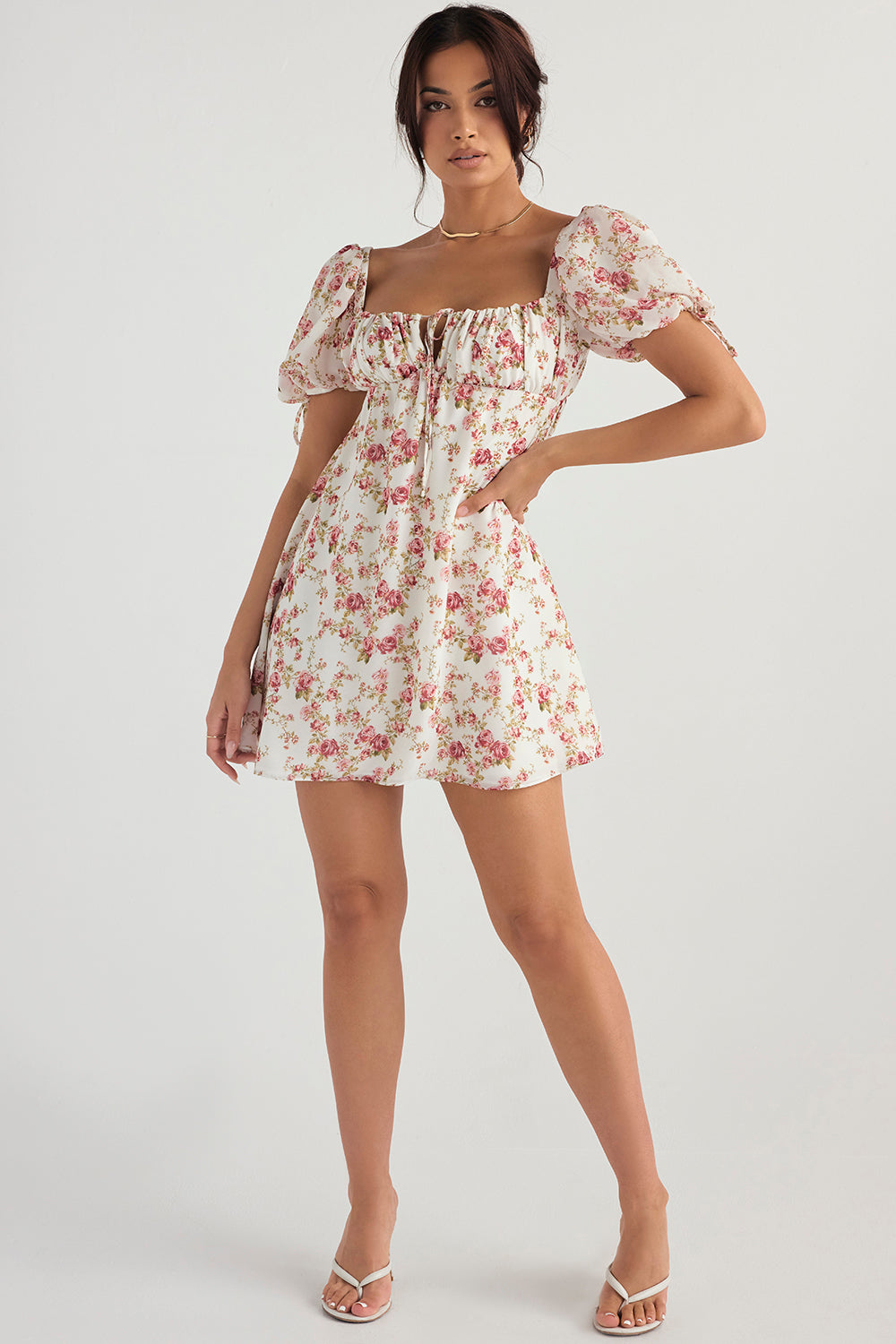 Héloïse Robe Courte Rose Imprimé