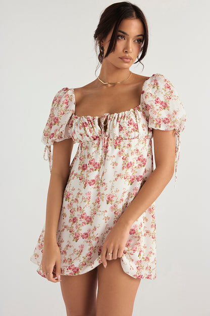Héloïse Robe Courte Rose Imprimé