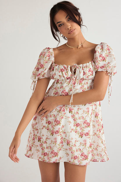 Héloïse Robe Courte Rose Imprimé