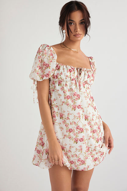 Héloïse Robe Courte Rose Imprimé