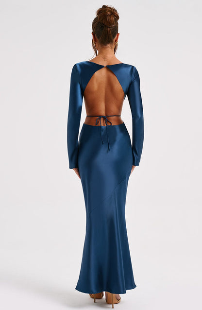 Robe longue Rafi - Bleu sarcelle