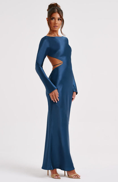 Robe longue Rafi - Bleu sarcelle