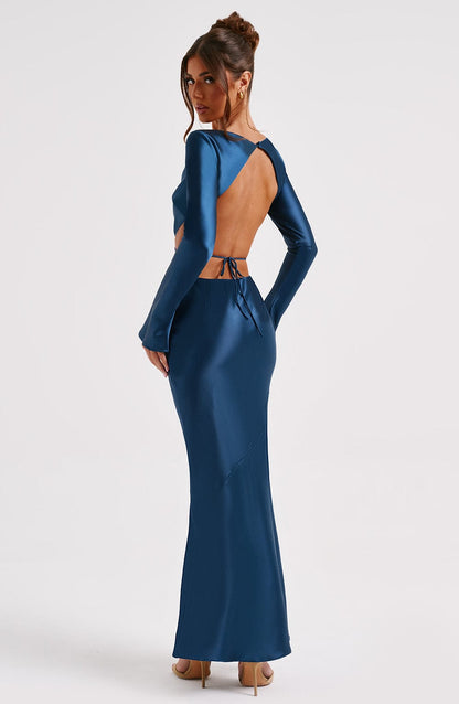 Robe longue Rafi - Bleu sarcelle