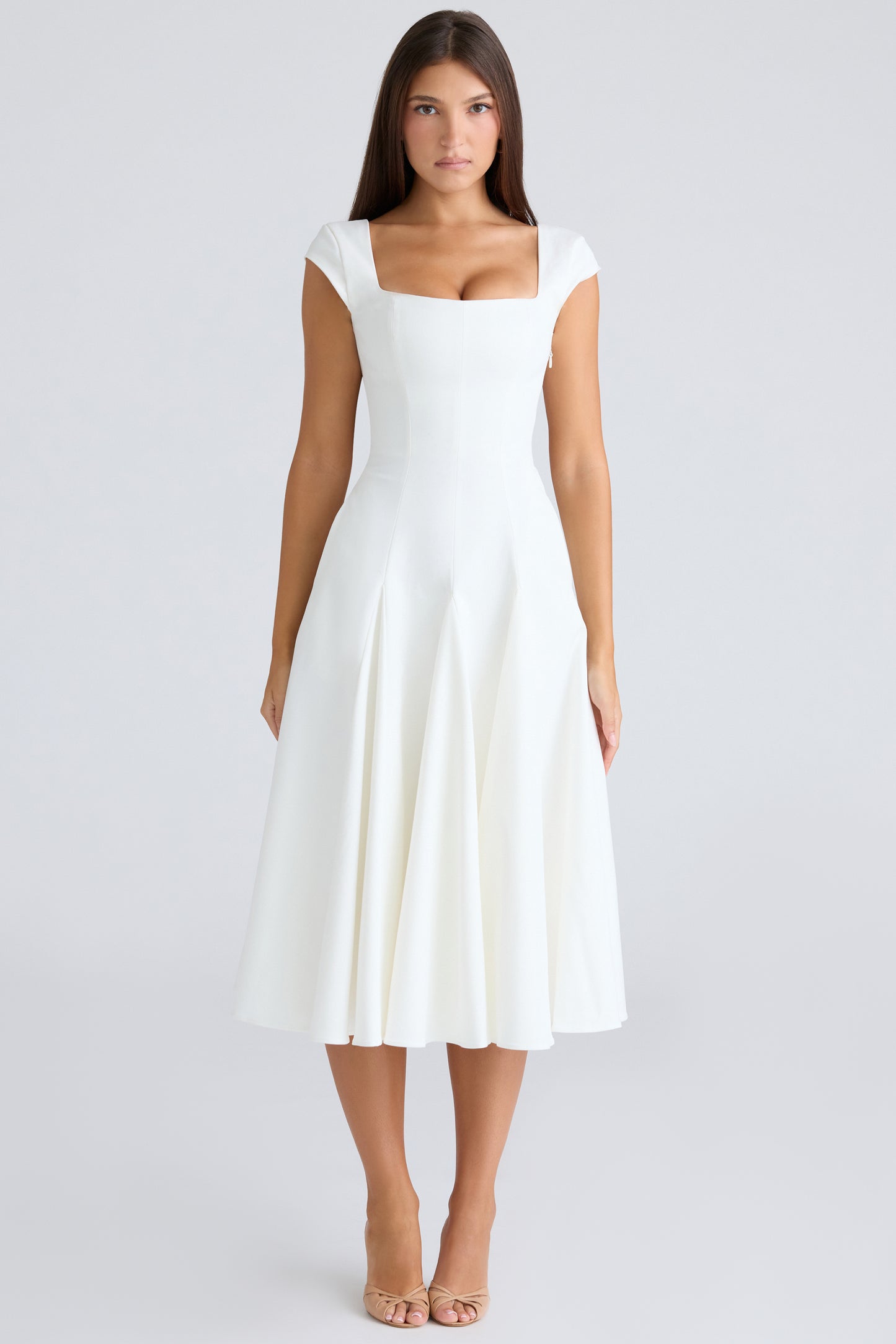 Constance Robe Mi-Longue Blanc