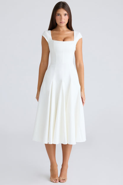 Constance Robe Mi-Longue Blanc