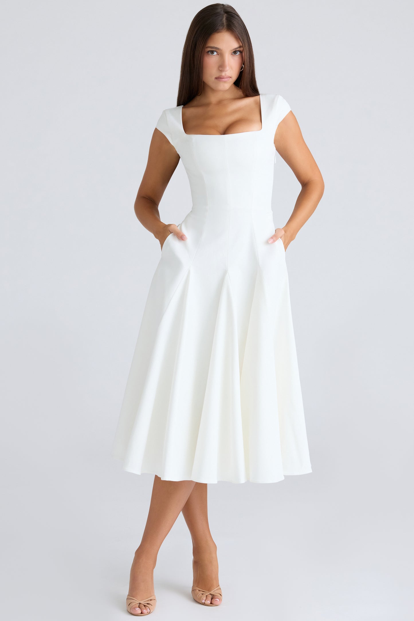 Constance Robe Mi-Longue Blanc