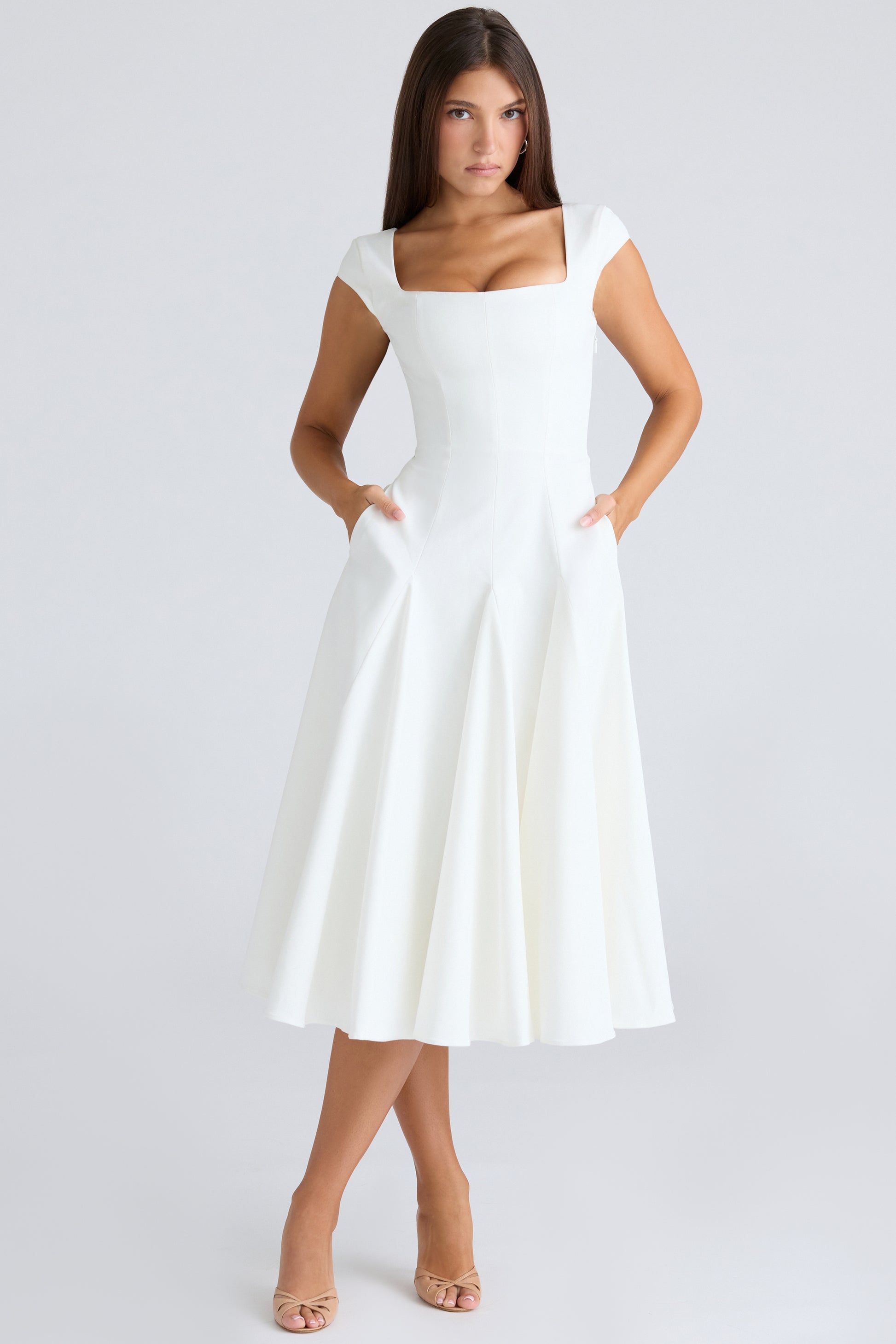 Constance Robe Mi-Longue Blanc