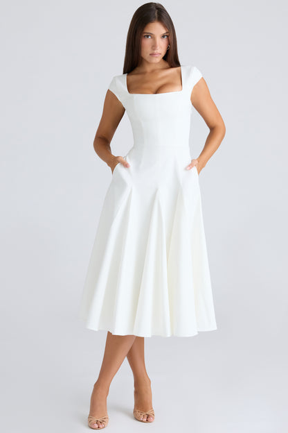 Constance Robe Mi-Longue Blanc