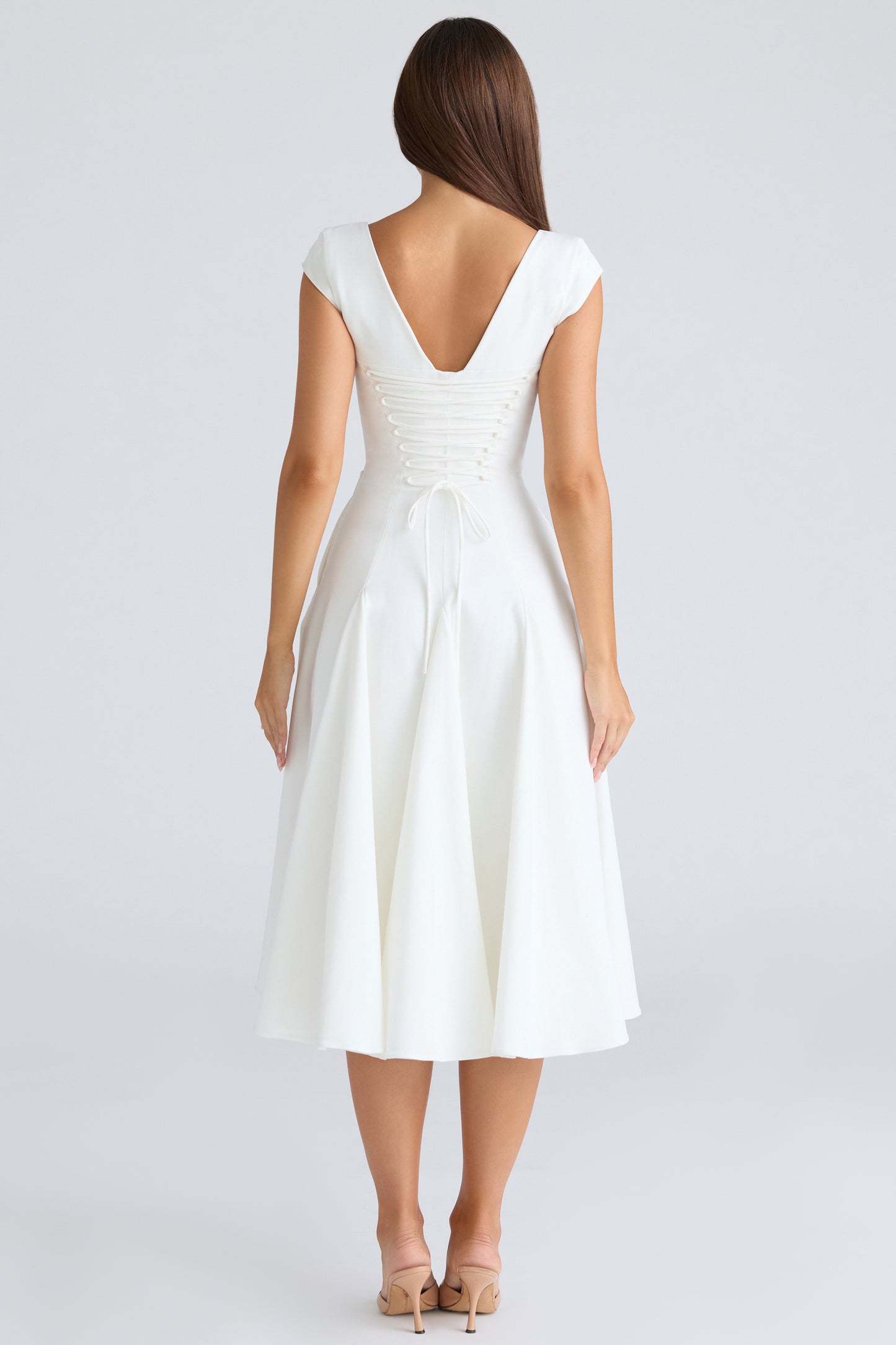Constance Robe Mi-Longue Blanc