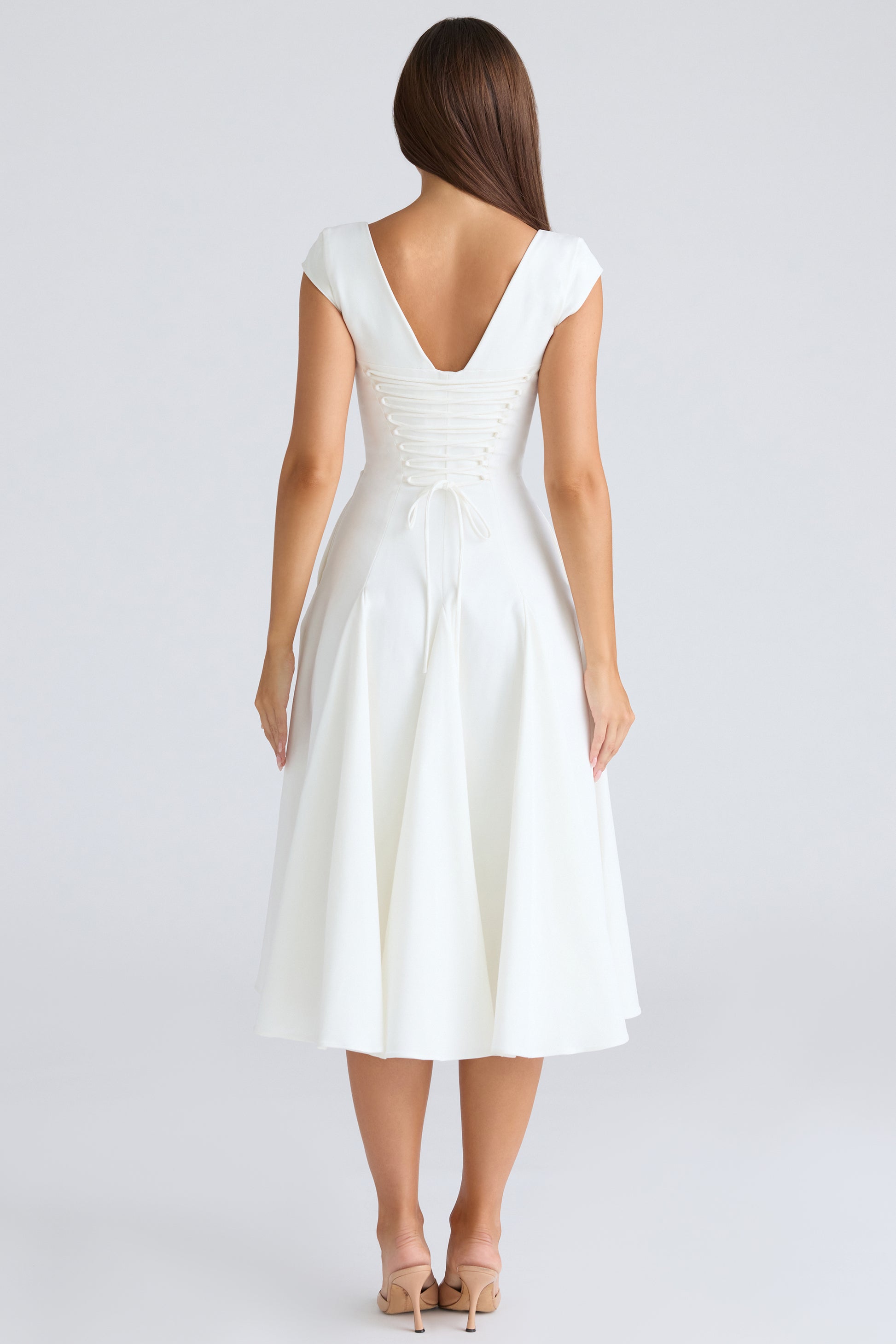 Constance Robe Mi-Longue Blanc