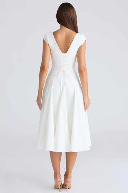 Constance Robe Mi-Longue Blanc