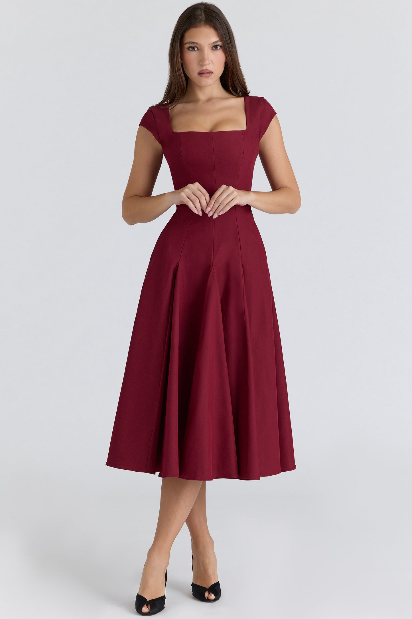 Constance Robe Mi-Longue Bordeaux