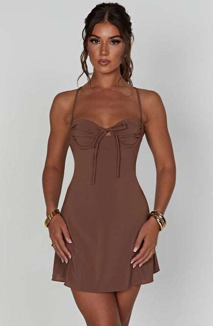 Renee Mini Dress - Chocolate