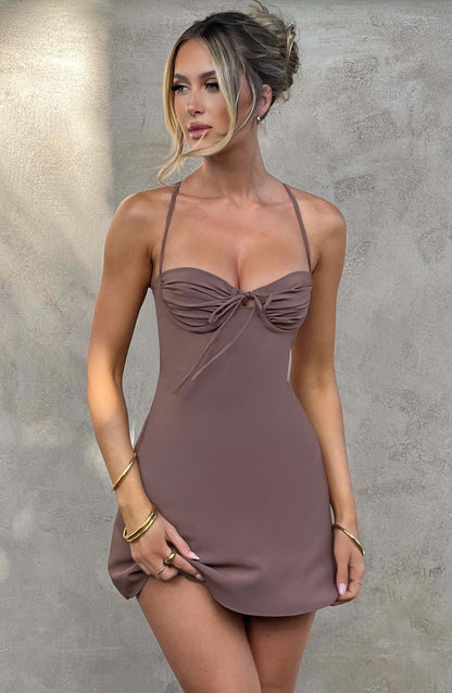 Renee Mini Dress - Chocolate