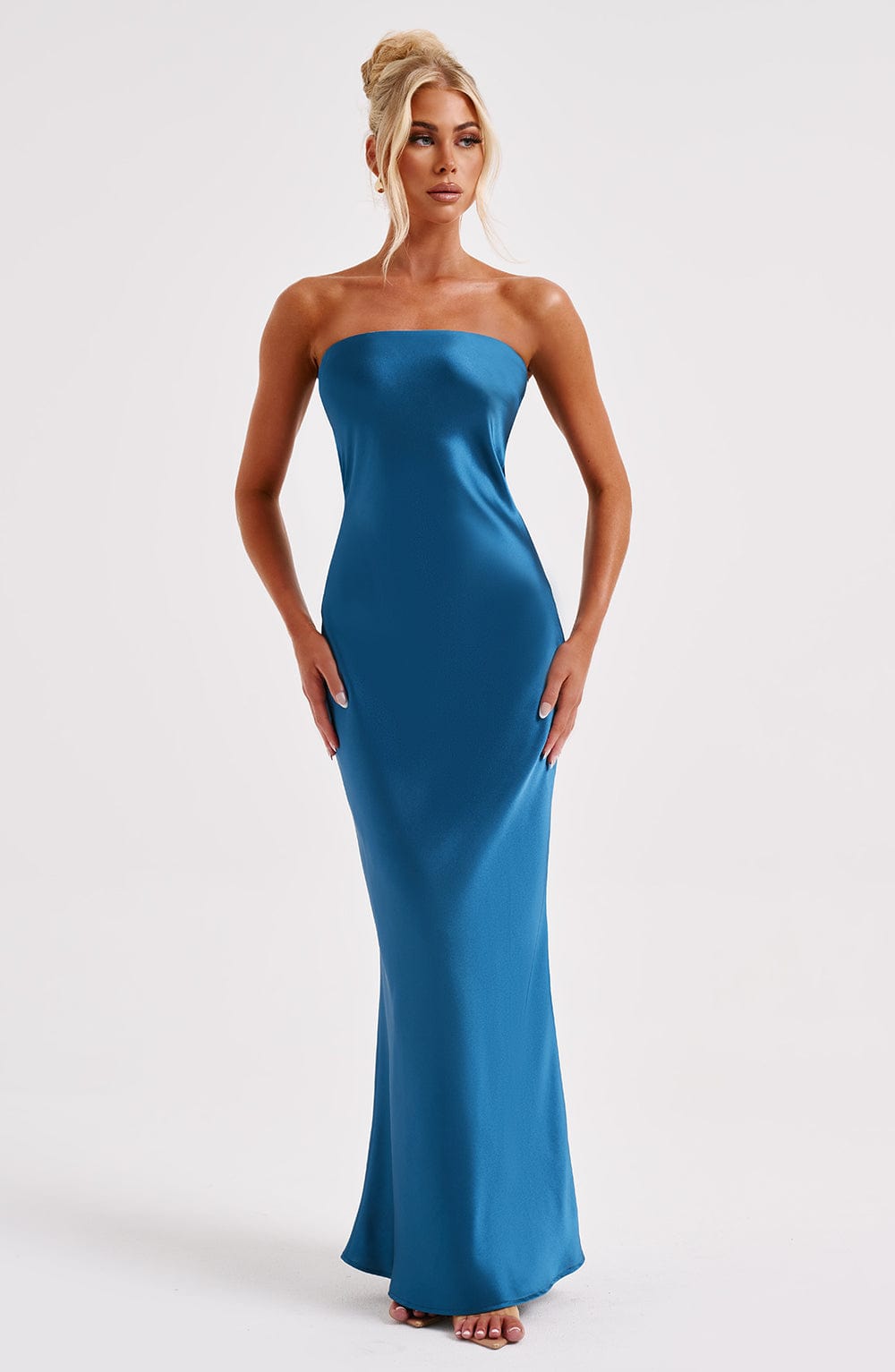 Robe longue Rheanna - Bleu sarcelle