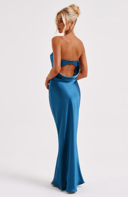 Robe longue Rheanna - Bleu sarcelle