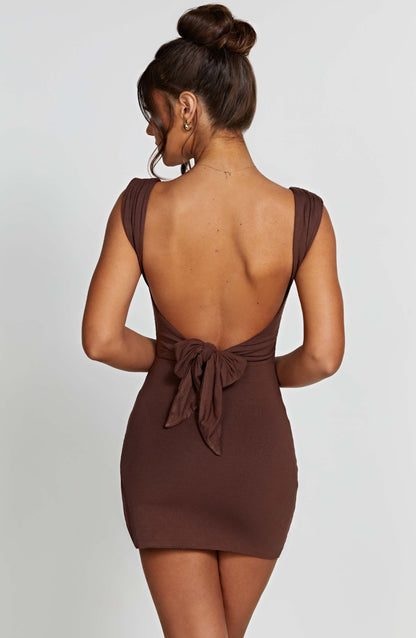 Robe mini Ria - Chocolat