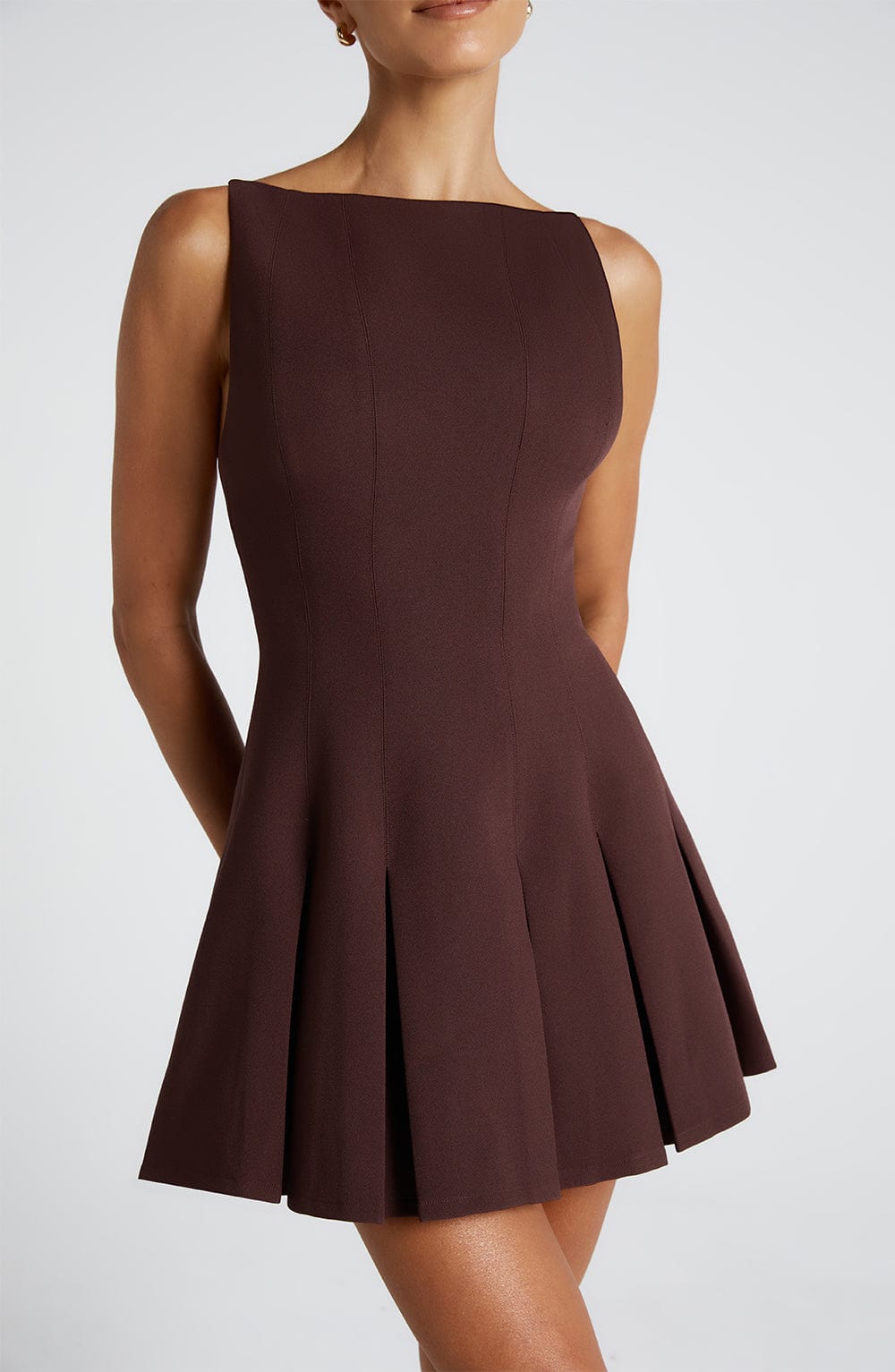 Rory Mini Dress - Plum Brown